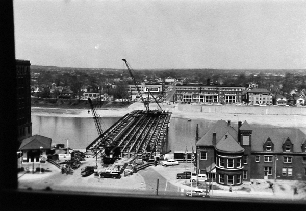 Aerial view of Main St. Bridge 1957